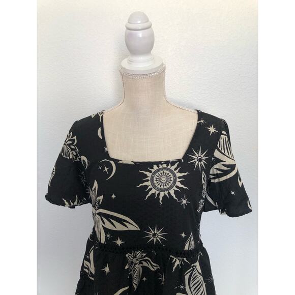 Band Of the Free Celestial Black and White Mini Dress - M - Picture 3 of 7
